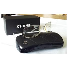 Chanel-Rimless with pearl - Mint condition-Grey,Metallic