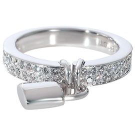 Anel Louis Vuitton Lockit em 18K ouro branco 0.40 ctw Rosa