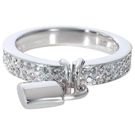 Louis Vuitton-Louis Vuitton Lockit Ring in 18K white gold 0.40 ctw-Pink