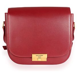 Bolsa mensageiro Betty de couro de bezerro Saint Laurent Amaretto Prata Metálico