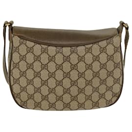 Gucci-GUCCI GG Canvas Web Sherry Line Shoulder Bag Beige Red Green Auth ki2935-Red,Beige,Green