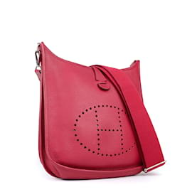 Hermès-HERMES  Handbags T.  Leather-Dark red