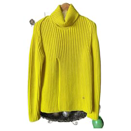 Louis Vuitton-Louis Vuitton Chunky Rib Slit Turtleneck Sweater Yellow"-Yellow