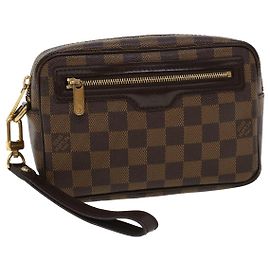LOUIS VUITTON Damier Ebene Pochette Billets Macau Clutch Bag N61739 auth 42420 Outro