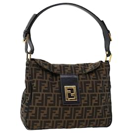 Fendi-FENDI Zucca Canvas Sac à bandoulière Marron Auth am4375-Marron