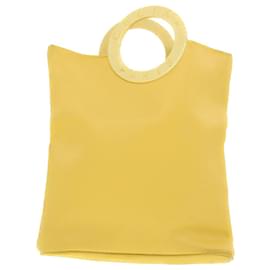 Céline-CELINE Hand Bag Nylon Yellow Auth 42583-Yellow