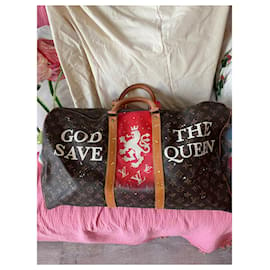 Louis Vuitton-Keepall god save the queen-Dark brown