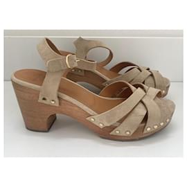 SéZane-Isabelle clogs-Brown,Beige