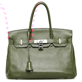 Hermès-Hermès Red Clemence Birkin Retourne 30-Red,Dark red
