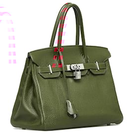 Hermès-Hermès Red Clemence Birkin Retourne 30-Red,Dark red