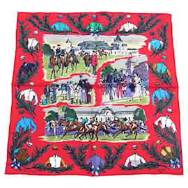 Hermès-NEW HERMES GAVROCHE SCARF CHAMP DE COURS A CHANTILLY DE TAQUOY SCARF-Pink