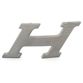 Hermès-NEW HERMES H SPEED PR LINK BELT BUCKLE 32MM PVD MATTE SILVER BELT BUCKLE-Silvery