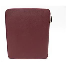 Hermès-NEW HERMES IPAD CASE E-ZIP COVER IN BORDEAUX EPSOM LEATHER NEW COVER-Dark red