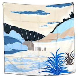 Hermès-RARE HERMES SCARF AT THE END OF THE WORLD CARBONNE CARRE 90 SILK SCARF-Multiple colors