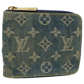 LOUIS VUITTON Monogram Denim Mini Zippy Wallet Wallet Blue M95342 Auth ar9433b Blue