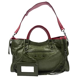 Balenciaga-Red Lambskin City-Red