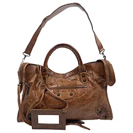 Balenciaga-Brown Lambskin City-Brown