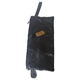 Zilli Leather Clutch Bag Black Black