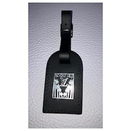 Louis Vuitton Black Leather Luggage Tag Heat Stamped Year of the Dog  Initialled P - New* - SOLD