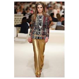Chanel-Calça Jeans New Dubai Runway-Dourado