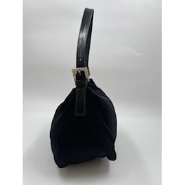 Fendi-Rabat doublé Fendi Baguette Mamma en Feutre Noir-Noir