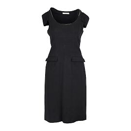 Prada Midikleid in Schwarz aus Schurwolle Schwarz