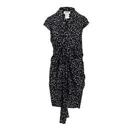 Moschino-Moschino Cheap and Chic Star Printed Wrap Dress-Black