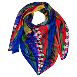Hermès-Pañuelo de seda HERMES ”larubizana-el escudo de la belleza” Multicolor-100681-Azul