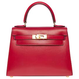 Hermès-HERMES Kelly Mini Bag aus rotem Leder - 101228-Rot