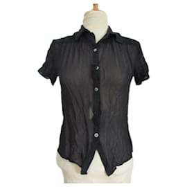 Eric Bompard-Shirt, Black silk,Taille S;-Black