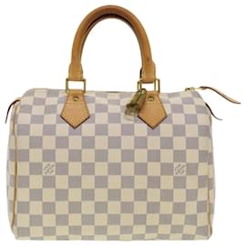 Louis Vuitton-Louis Vuitton Damier Azur Speedy 25 Handtasche-Weiß