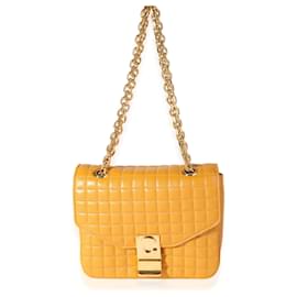 Céline-Celine Ocre Quilted Calfskin Small C Flap Bag-Beige