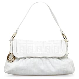 Fendi-Fendi White Perforated Chef Hobo-White