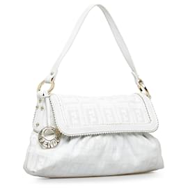 Fendi-Fendi White Perforated Chef Hobo-White