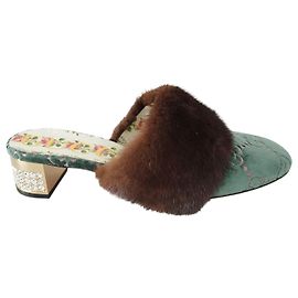 Mules Gucci in velluto monogram GG Multicolore