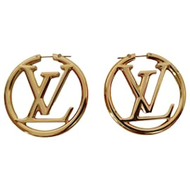 Louis Vuitton-Louis Vuitton Louise gold metal earrings-Golden