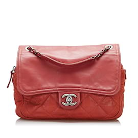 Chanel-In The Mix Leather Flap Bag-Red