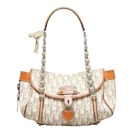 Dior-Oblique Canvas Romantique Trotter Bag-Beige