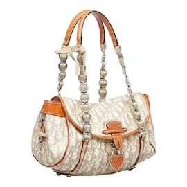 Dior-Oblique Canvas Romantique Trotter Bag-Beige