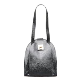 Céline-Leather Shoulder Bag-Black