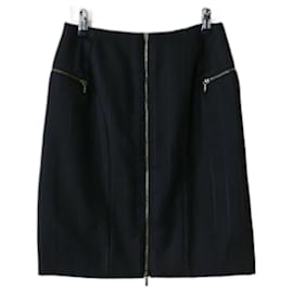 Christian Dior-Christian Dior Vintage AW00 Zip Front Pencil Skirt-Dark grey