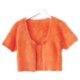 Jacquemus La Maille Neve gilet peluche logo breloque orange Orange