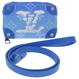 Louis Vuitton-LOUIS VUITTON Monogram Clouds Soft Trunk Collier Pochette Bleu M45440 auth 42825A-Blanc,Bleu