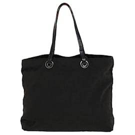 Fendi-Bolsa FENDI Zucca Lona Nylon Preto Autêntico bs5552-Preto