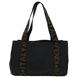 Fendi-FENDI Tote Bag Nylon Black Auth bs5489-Black