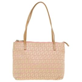 Fendi-FENDI Zucchino Canvas Tote Bag Pink Auth yk7148-Pink