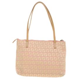 Fendi-FENDI Zucchino Canvas Tote Bag Pink Auth yk7148-Pink