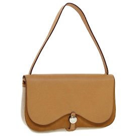 Hermès HERMES Colorado PM Shoulder Bag Canvas Leather Beige Auth 42860a Beige