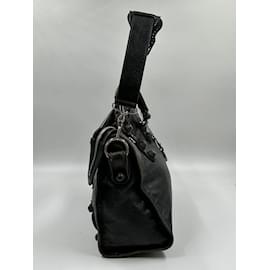 Balenciaga-Black Lambskin City Giant-Black