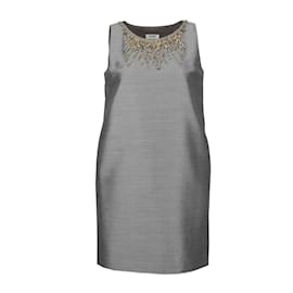 Moschino-Vestido recto con adornos de Moschino-Gris